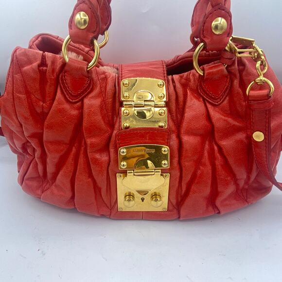 Miu Miu Red Leather Handbag – Made in Italy - Picture 2 of 14
